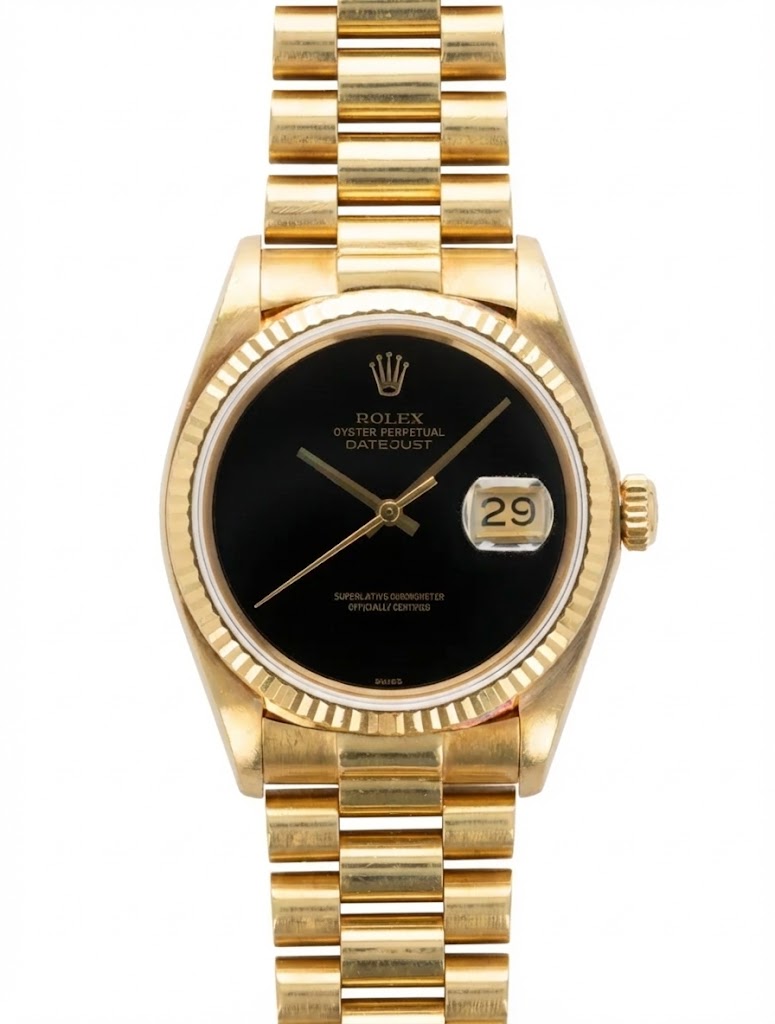 Rolex Yellow Gold Datejust Onyx